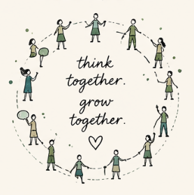 Think together, grow together illustration